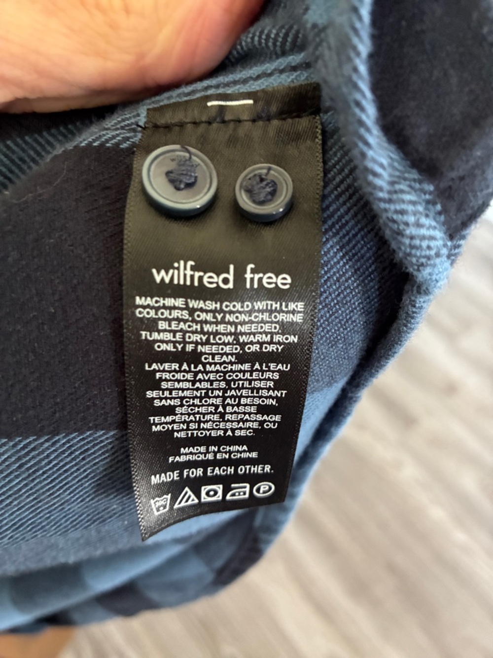 Wilfred Blue and Black Plaid Button-Down Top - Picture 3 of 4
